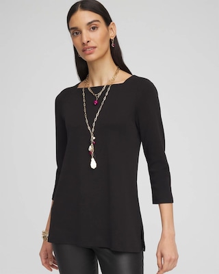 フミカウチダUNIFORM WEAPON SQUARE-NECK TOP Pima Cotton Square-Neck Tunic | Chico's
